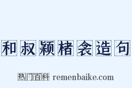 和叔颖楮衾造句是什么意思的图片